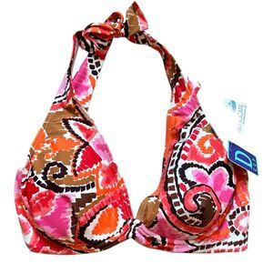 NWT Womens Malibu Dream Girl Sweet Escape Abstract Bikini Top - Sz 38D